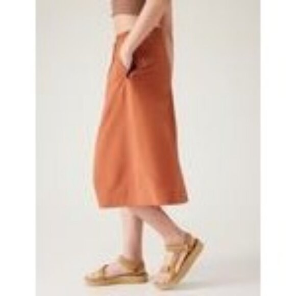 NEW Athleta Arrival Midi UPF Comfy Stretch Skirt Size 2X/20 Orange Pockets Eco - Picture 4 of 7
